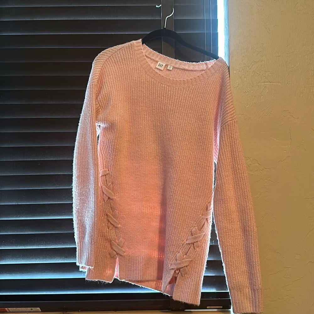Pink Gap sweater. Very soft and comfy. Size small petite.